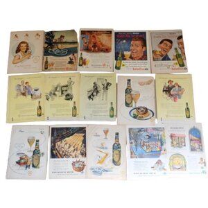 Vintage 1940s-50s BALLANTINE ALE BEER  BREWERY DECOR ART ADVERTISING~LOT OF 15